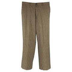 DRIES VAN NOTEN Größe 31 Brown Stripe Cotton Zip Fly Dress Pants