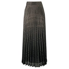 EMPORIO ARMANI Size 2 Black Polyester Viscose Dots Maxi Skirt