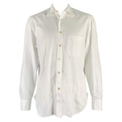 KITON Size L White Cotton Button Up Long Sleeve Shirt
