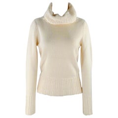TSE Size M Cream Cashmere Knit Cowl Neck Sweater