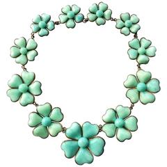 A very rare iconic Chanel poured glass 'camellia' necklace, 1930s 12