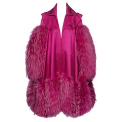 Christian Dior by John Galliano Fuchsia Evening Coat with Fur Trim, FW 2007