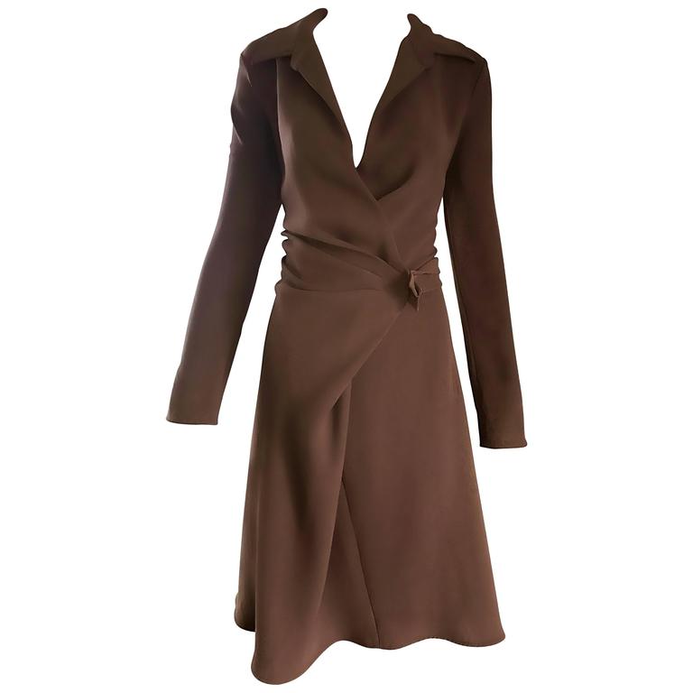 max mara 1990s chocolate brown size 8 90s vintage flattering rayon wrap dress for sale at 1stdibs max mara 1990s chocolate brown size 8 90s vintage flattering rayon wrap dress for sale at 1stdibs