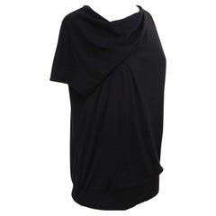 CHLOE Black Short Sleeve Knit Sweater Top Wool Cashmere Sz XS