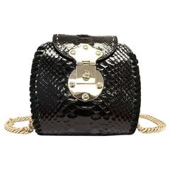 Guema Barnaba Black Python skin black cross body bag 9