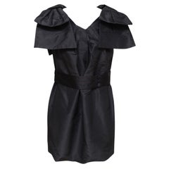 MARC JACOBS Vestido negro sin mangas largo hasta la rodilla Seda Cocktail Lazo Cremallera Sz 8