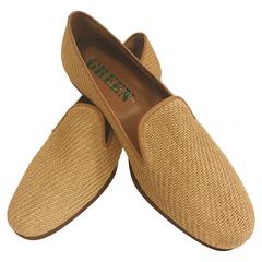 Men's Stubbs & Wooton Iconic Natural Straw Indoor/Outdoor Slippers Size 11
