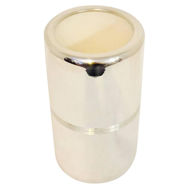 Men's Vintage 1980's Christofle Wine Cooler Silver Plate with Insulated