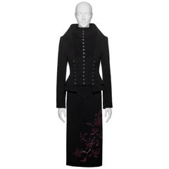 Alexander McQueen Traje de Cachemira Negro "Joan", FW 1998
