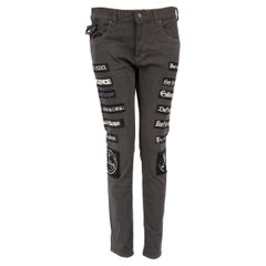 UNDERCOVER Grey Denim Patchwork Skinny Jeans Size M