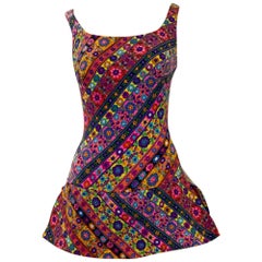1960s Rose Marie Reid "Summer Of Love" Skirted One-Piece Swimsuit