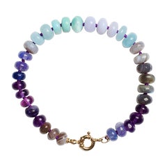 Tanzanite and Sapphire Yellow Gold Bracelet
