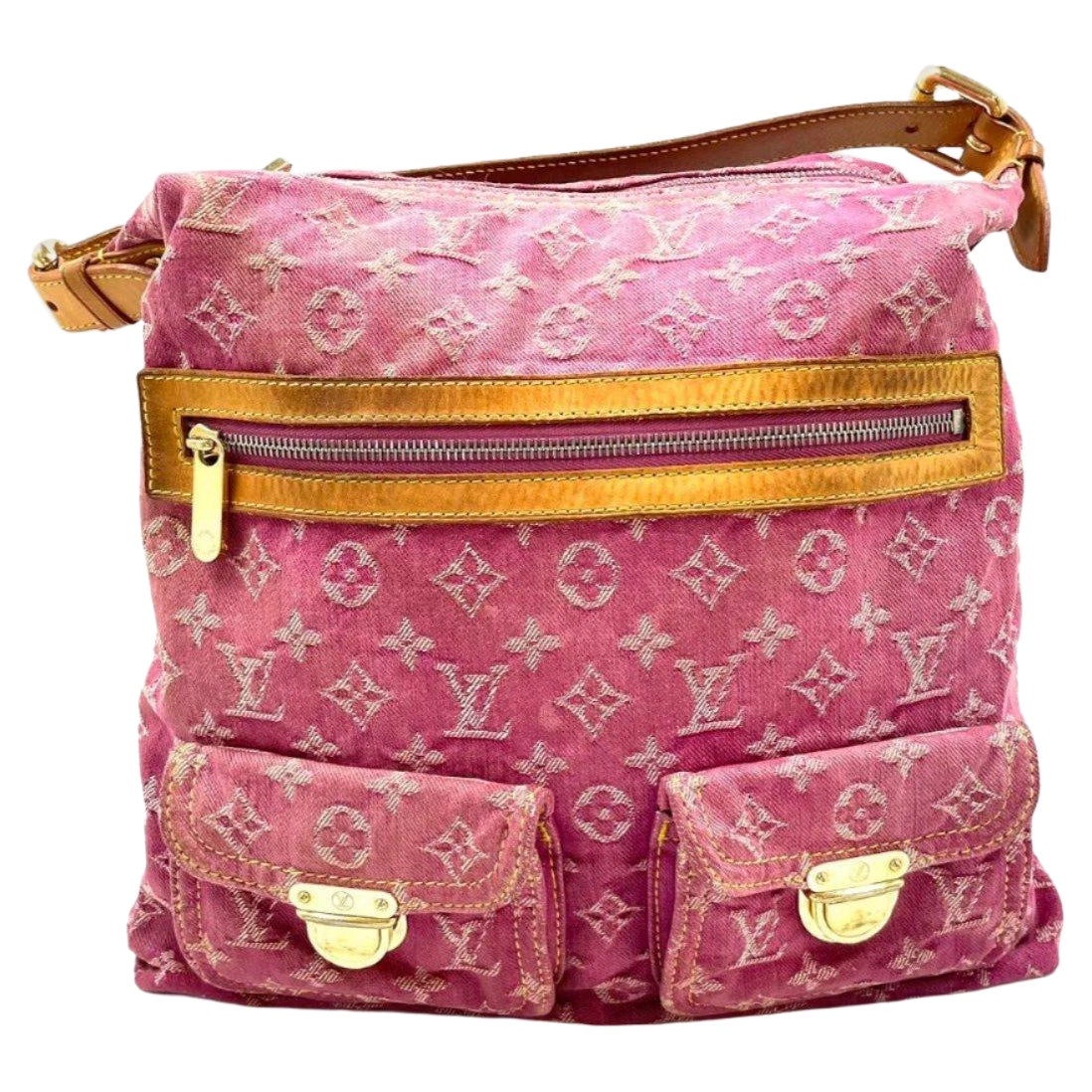 Louis Vuitton Monogram Pink Denim Baggy GM Large Shoulder Bag For Sale at 1stDibs
