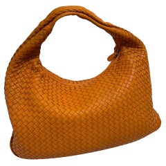 Bottega Veneta Veneta Hobo Medium Orange Intrecciato Leather Bag 47cm