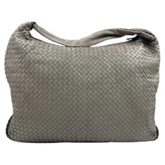 Bottega Veneta Hobo Borsa grande in pelle d'agnello grigia 53 cm