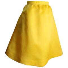 Balenciaga Le Dix Yellow Silk Skirt