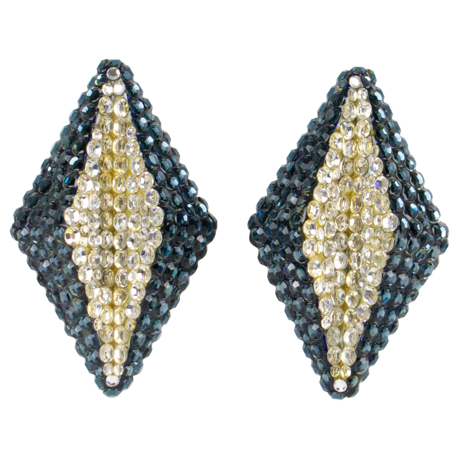 Richard Kerr Jewell Earrings Blue and Silver (boucles d'oreilles composées de bijoux)