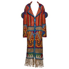 Christian Dior by John Galliano Vibrant Crochet Coat with Fringe, FW 2002