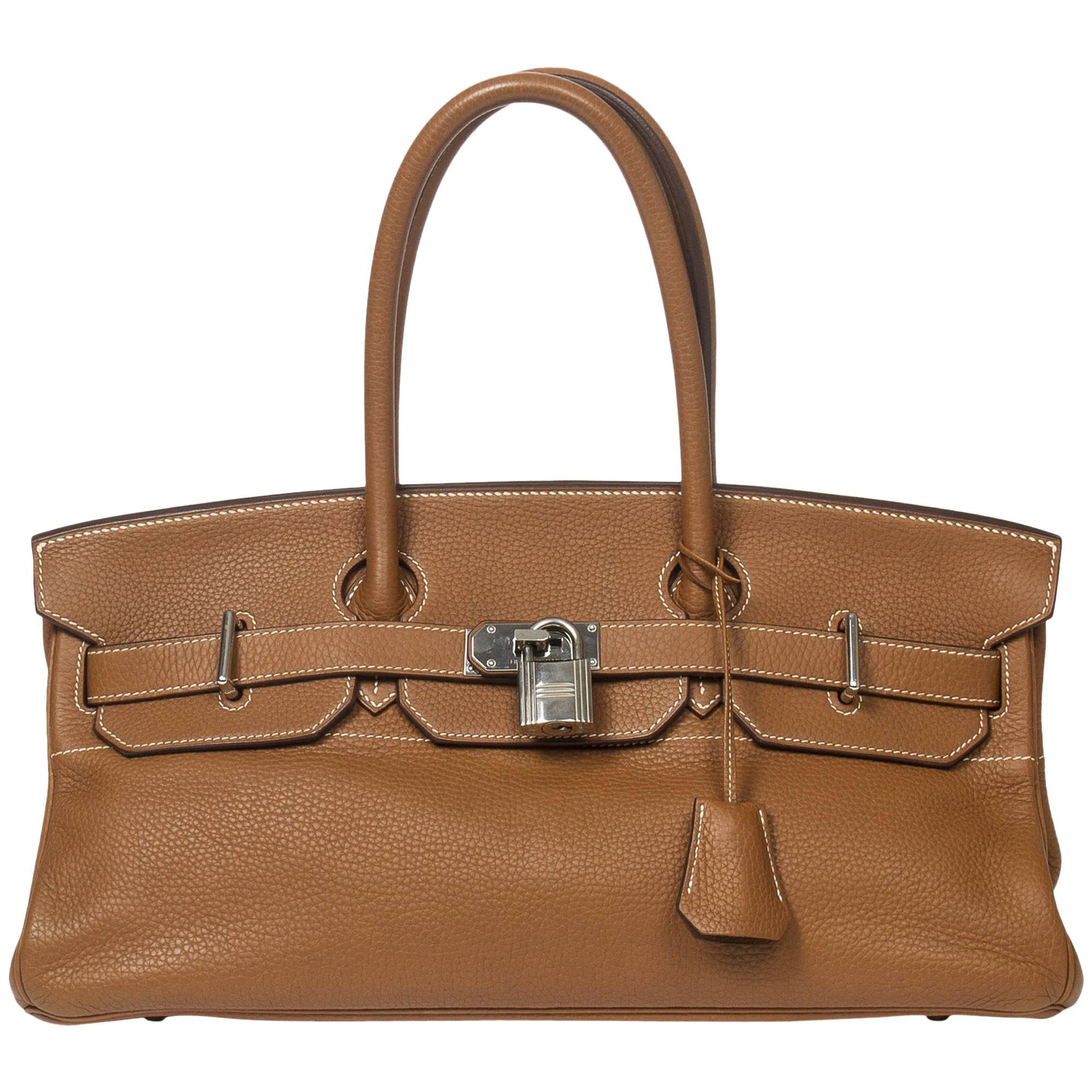 Hermes Shoulder Birkin 42 Light brown Taurillon