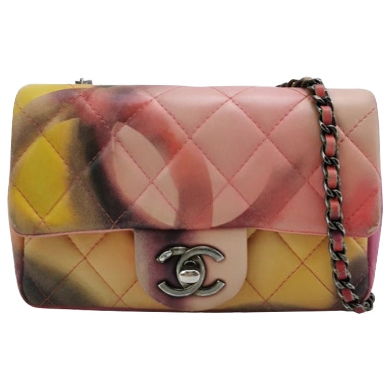 Chanel Classic Flap 2014-2015 Flower Power Lambskin Leather Mini Crossbody Bag