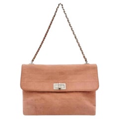 Chanel 2.55 Flap Bag Vintage Chocolate Bar Small Suede Coral Pink, 2000-2002