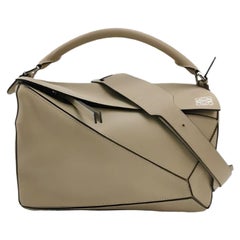 Loewe Puzzle Medium Sand Beige Calfskin Leather Bag
