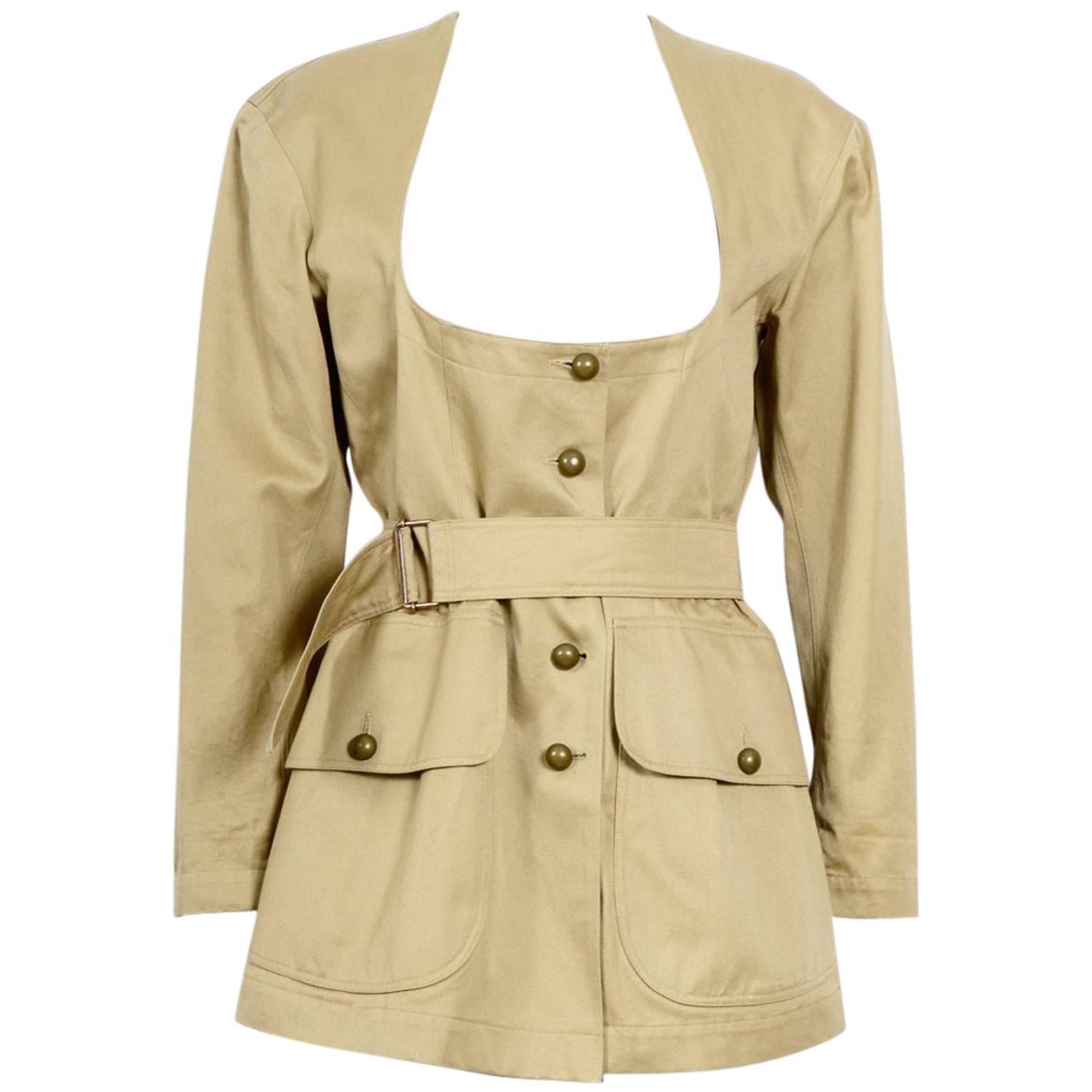 1980s Iconic ALAIA Cotton Safari Jacket