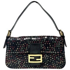 Fendi sac à bandoulière baguette en cuir brodé de boutons multicolores