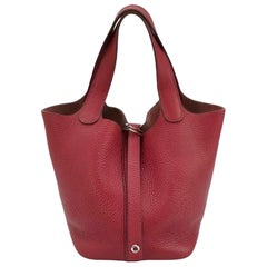 Hermes Picotin 18 Red Clemence Taurillon Leather 2014