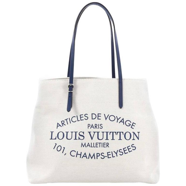 Louis Vuitton - Cabas Voyage Vintage Tote Bag Navy Blue and Dark Gray