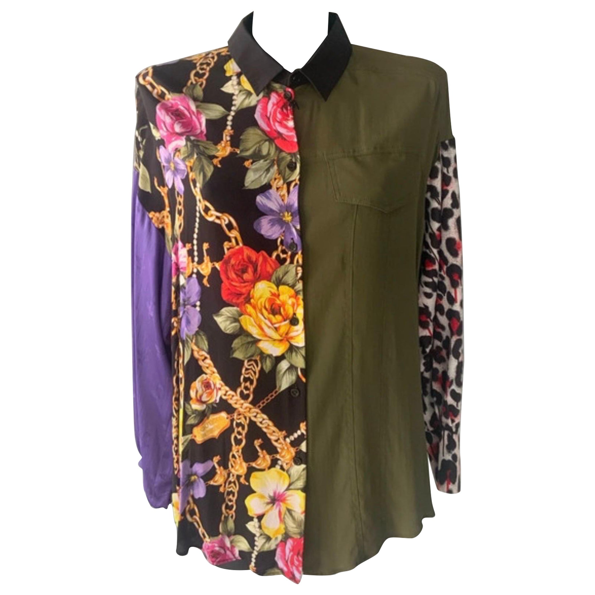 Camicia Moschino multicolor nuova con cartellino For Sale
