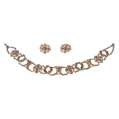 Nettie Rosenstein Sterling Heraldic Rose Gold Vermeil Set