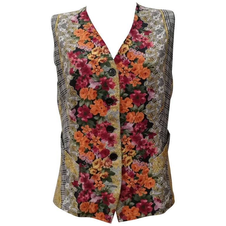 1980s Swish Multicolour Gilet For Sale at 1stDibs
