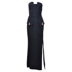 F/W 2011 Vintage Versace Black Sptapless Dress Gown