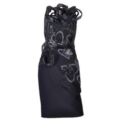 NWT 2009 Rare Vintage Versace Black Crystal Embellished Dress Italian 40