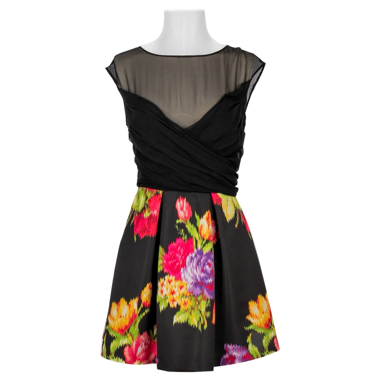 Christian Lacroix Robe mi-longue à motifs floraux multicolores