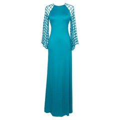 Robe longue Azzaro en jersey bleu
