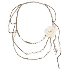 Chanel Silvery Metal Camellia Belt, 2005