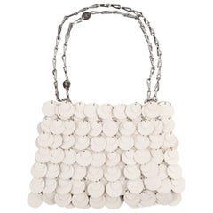 Paco White Pastilles Rabanne Silvery Metal Bag