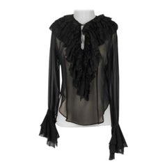 Vivienne Westwood Black Silk Flounced Blouse
