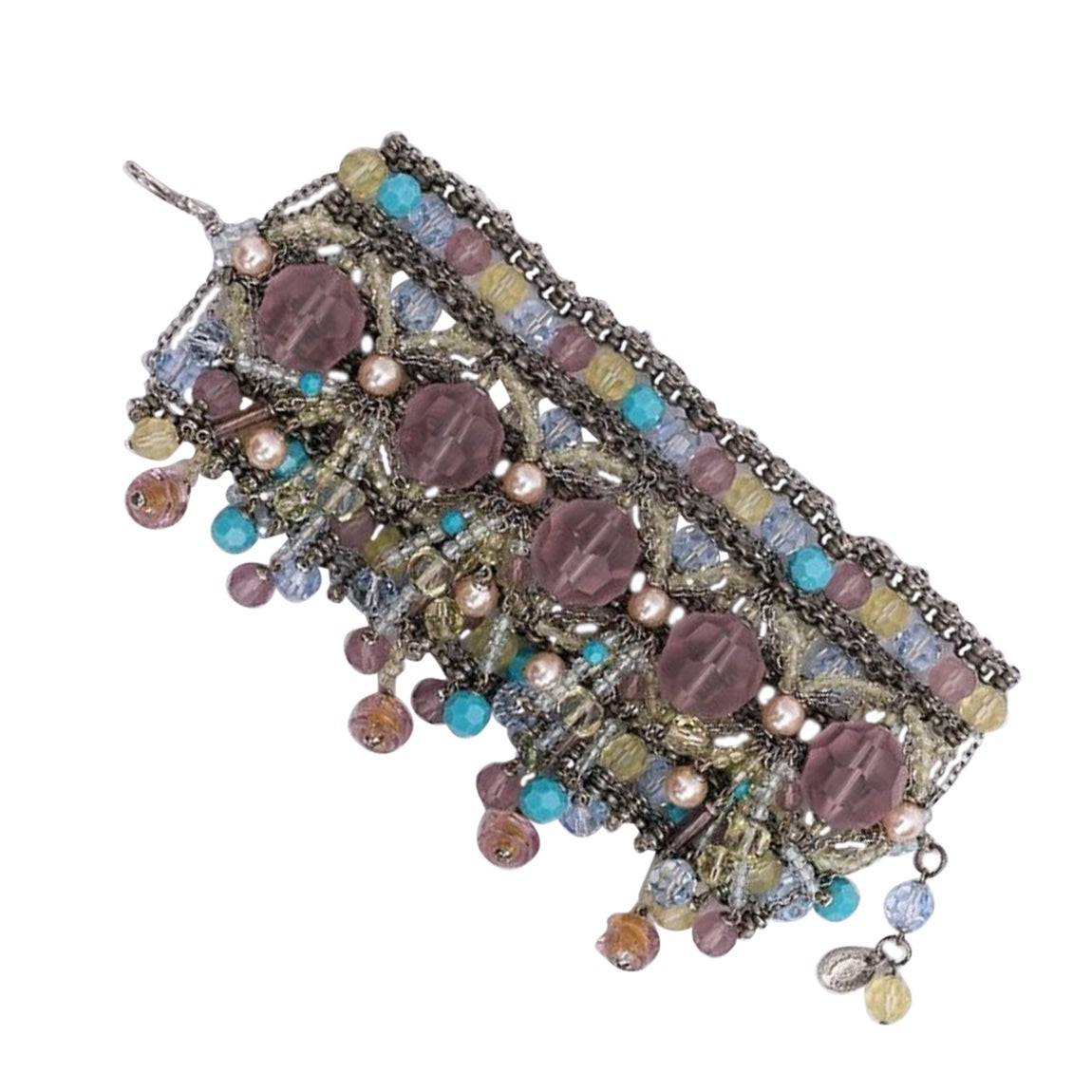 Swarovski Pearl Silvery Metal Bracelet For Sale