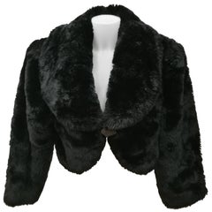 1980s Rocco Barocco Black Faux Fur 