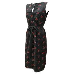 1990s Moschino Grey Embellished Flowers Wool Dress 6