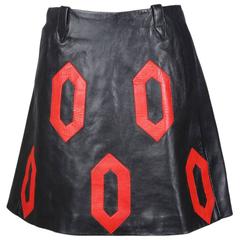 Vintage Pierre Cardin Leather Skirt circa 1960s
