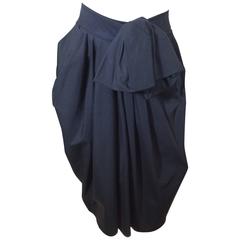 Donna Karan Black Cotton Skirt With Bow 