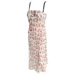 Dolce & Gabbana F/W 1999 Runway Bustier Bra Sheer Floral Appliques Dress