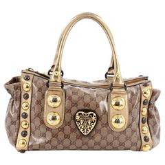 Gucci Babouska Heart Zip Satchel GG Coated Canvas Medium