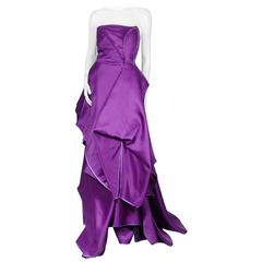 Christian Lacroix Purple Silk Gown circa 1980s