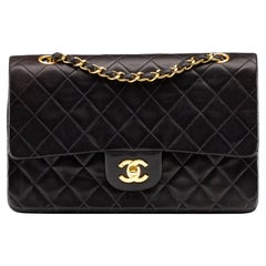 Chanel Classic Medium Black 24k Gold-Plated HW