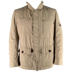 BRUNELLO CUCINELLI Größe XXL Khakifarbene Jacke aus massiver Baumwolle und Polyamid